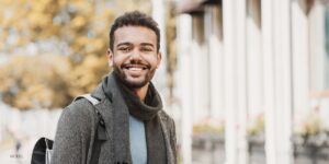 Middle Age Male Model with All-on-X Dental Implants